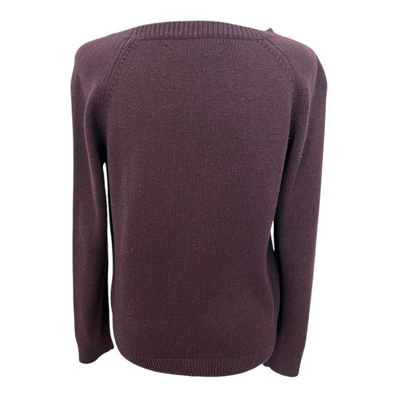 Loft Burgundy Crewneck Sweater with Multicolored Rhinestones 🔥 - Picture 2 of 4